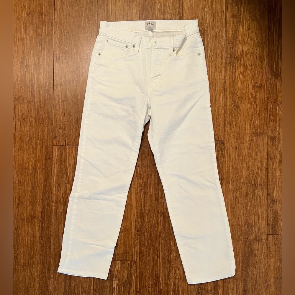 J.Crew White Vintage Slim Straight Corduroy Pants size 26P
